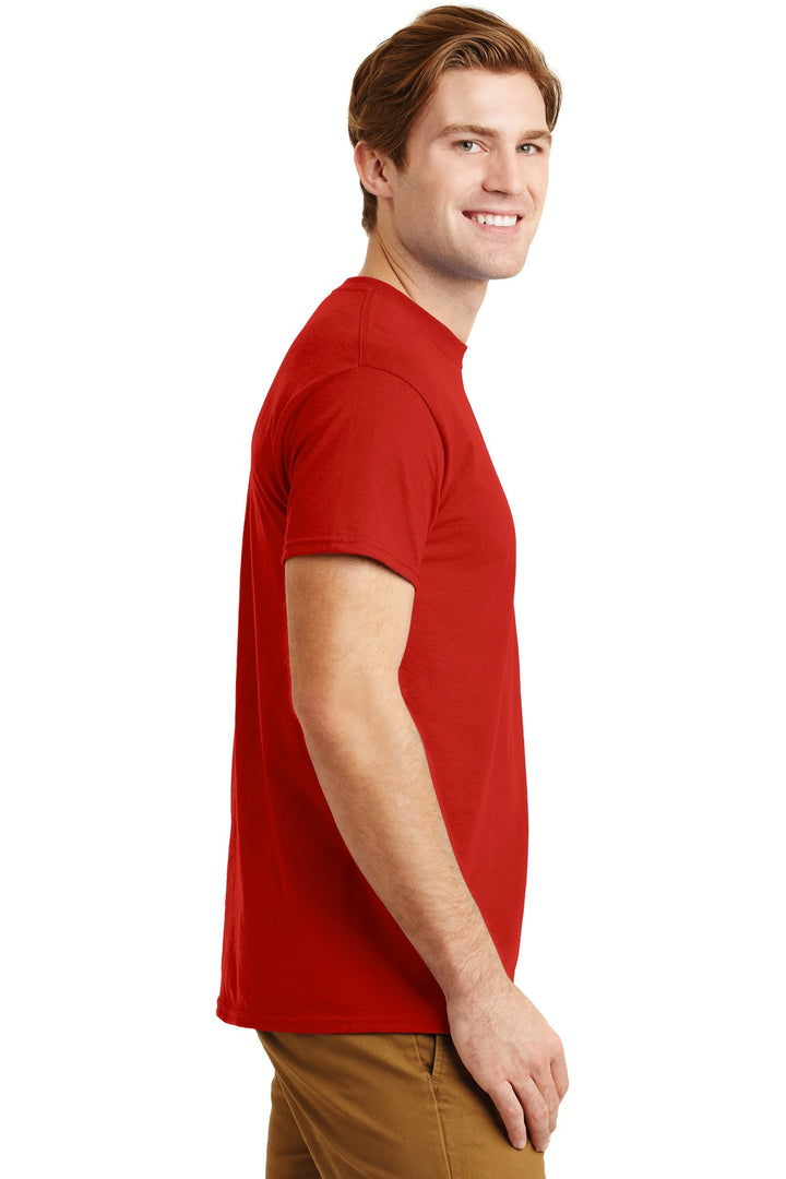Red Gildan - DryBlend 50 Cotton/50 Poly Pocket T-Shirt. 8300