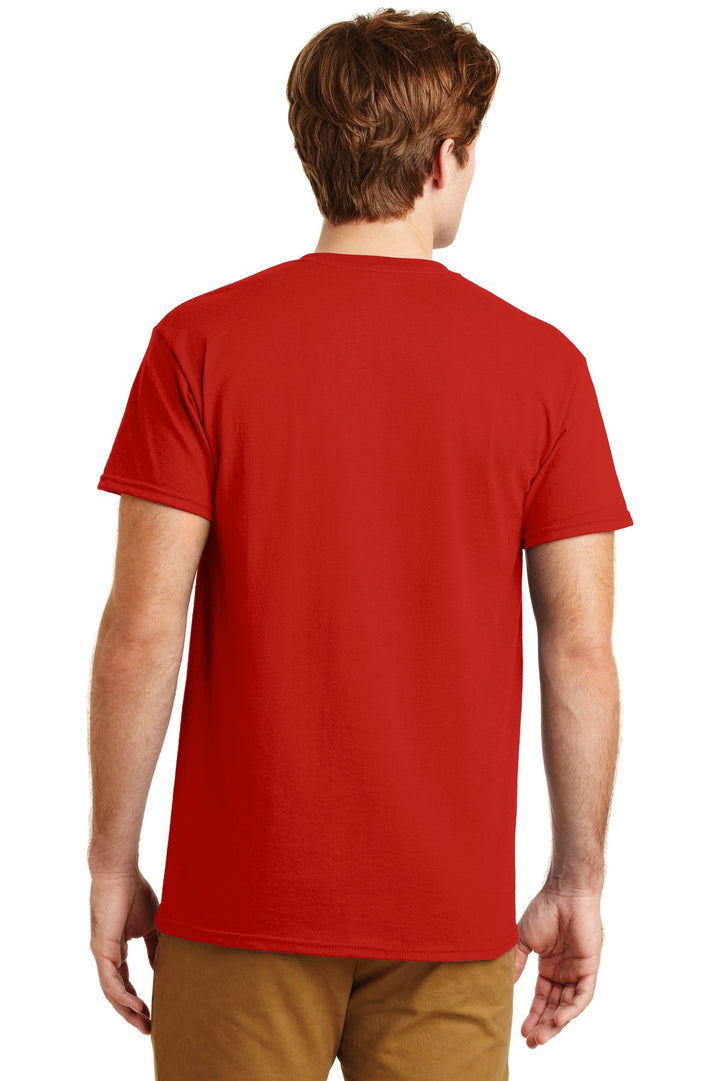 Red Gildan - DryBlend 50 Cotton/50 Poly Pocket T-Shirt. 8300