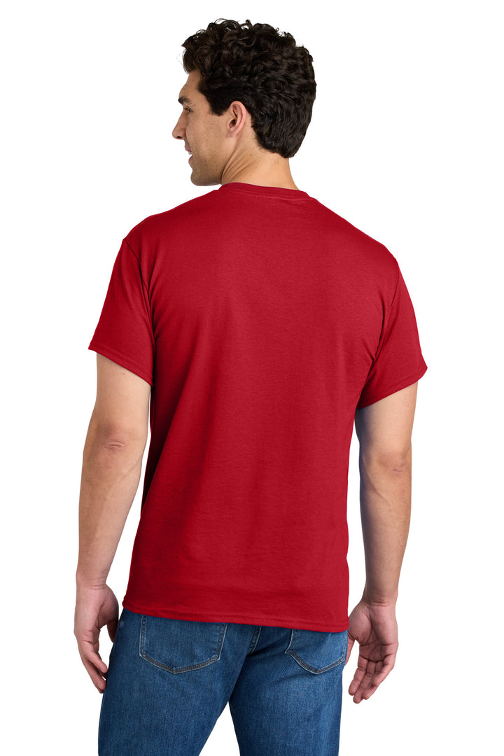 Red Gildan - DryBlend 50 Cotton/50 Poly Pocket T-Shirt. 8300