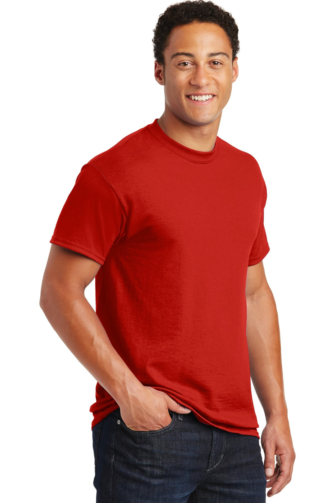 Red Gildan DryBlend 50 Cotton/50 Poly T-Shirt. 8000