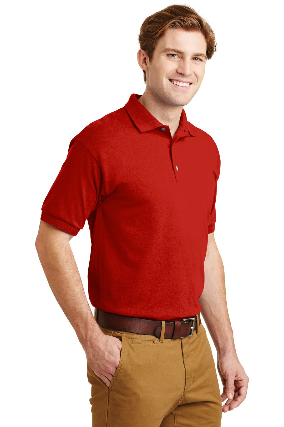 Red Gildan - DryBlend 6-Ounce Jersey Knit Sport Shirt. 8800