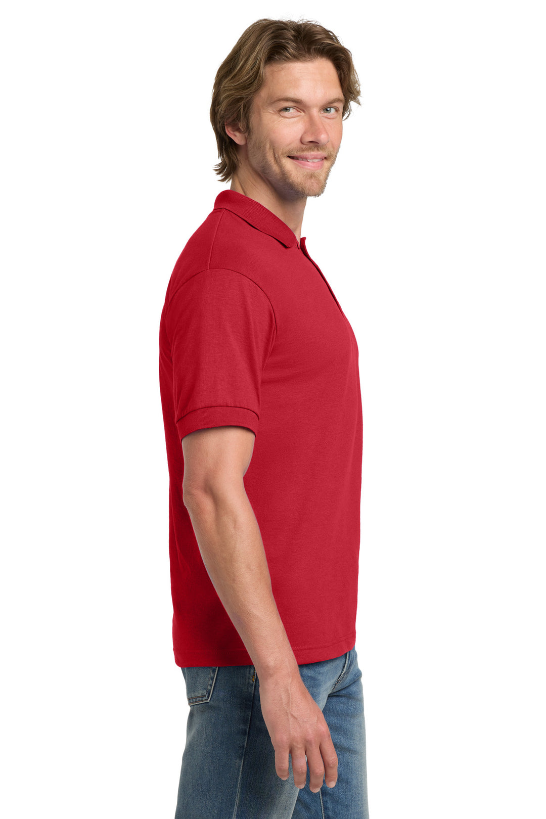 Red Gildan - DryBlend 6-Ounce Jersey Knit Sport Shirt. 8800