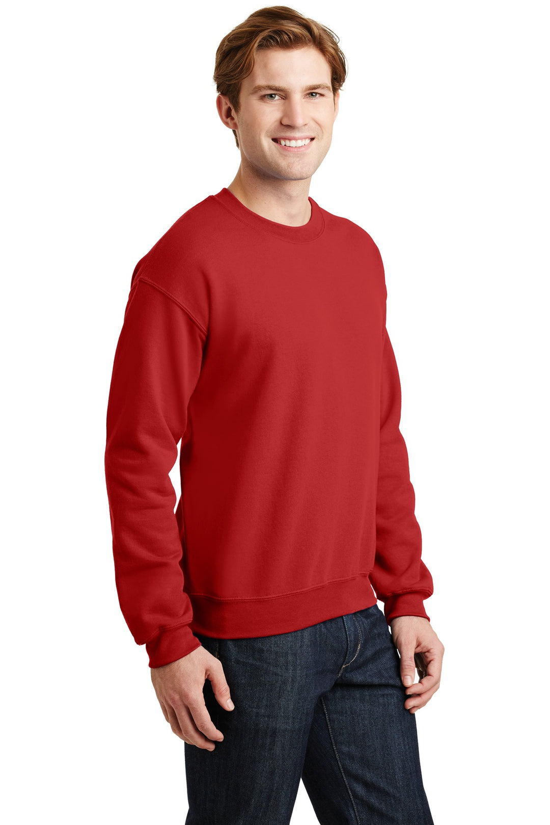 Red Gildan Heavy Blend Crewneck Sweatshirt. 18000