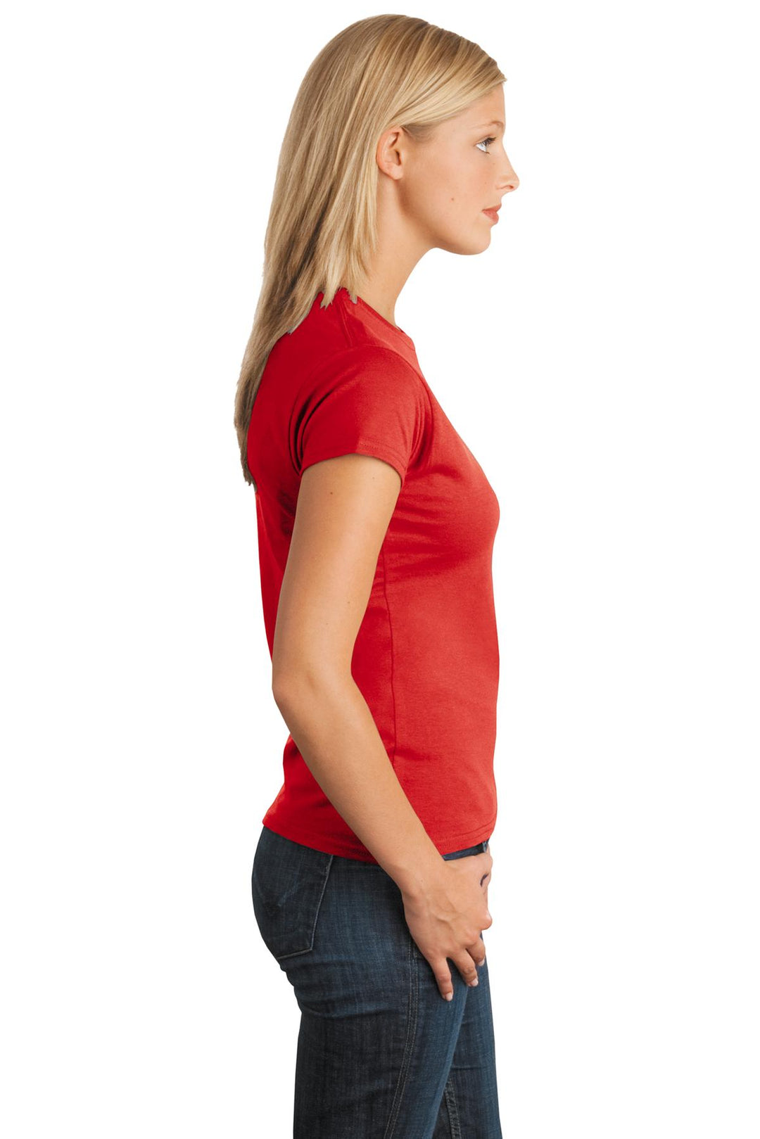 Red Gildan Softstyle Women's T-Shirt. 64000L