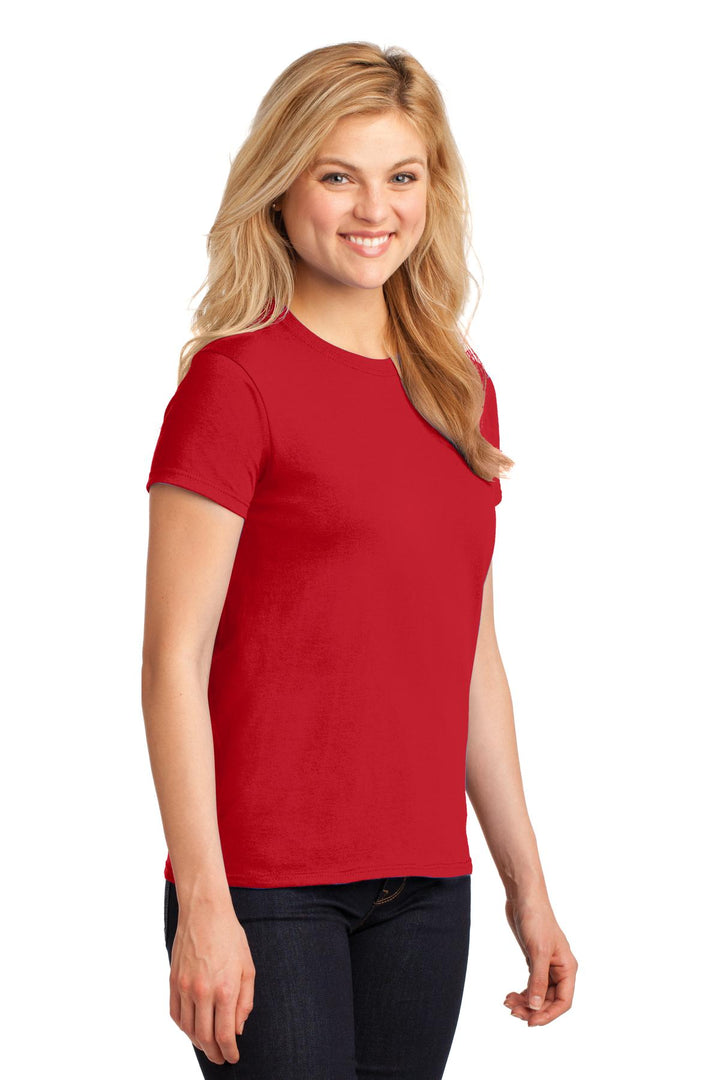 Red Gildan Women's Heavy Cotton 100% Cotton T-Shirt. 5000L