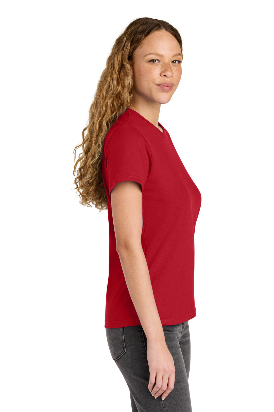 Red Gildan Women's Softstyle Midweight Tee 65000L