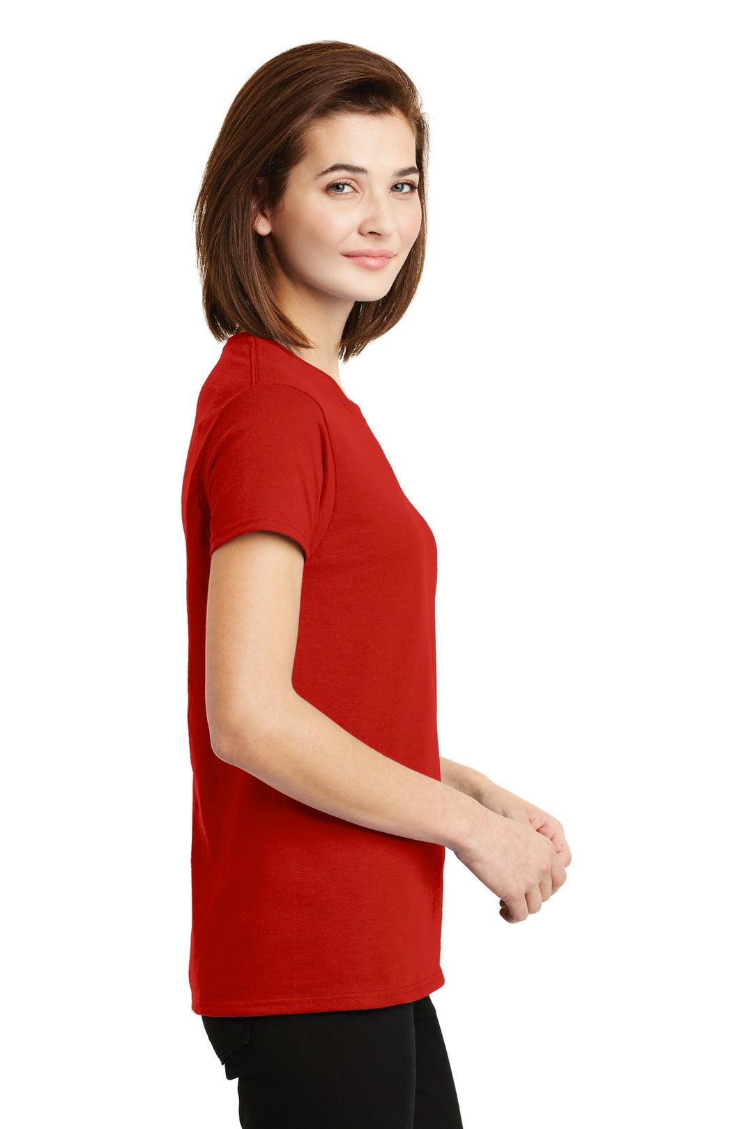 Red Gildan Women's Ultra Cotton 100% US Cotton T-Shirt. 2000L