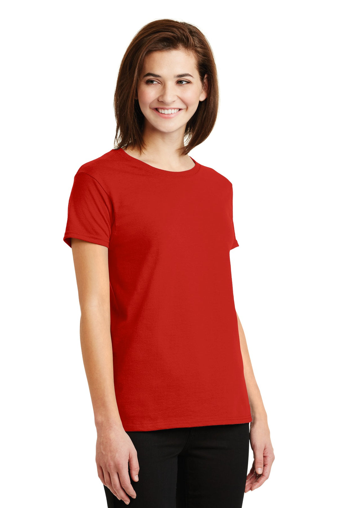 Red Gildan Women's Ultra Cotton 100% US Cotton T-Shirt. 2000L
