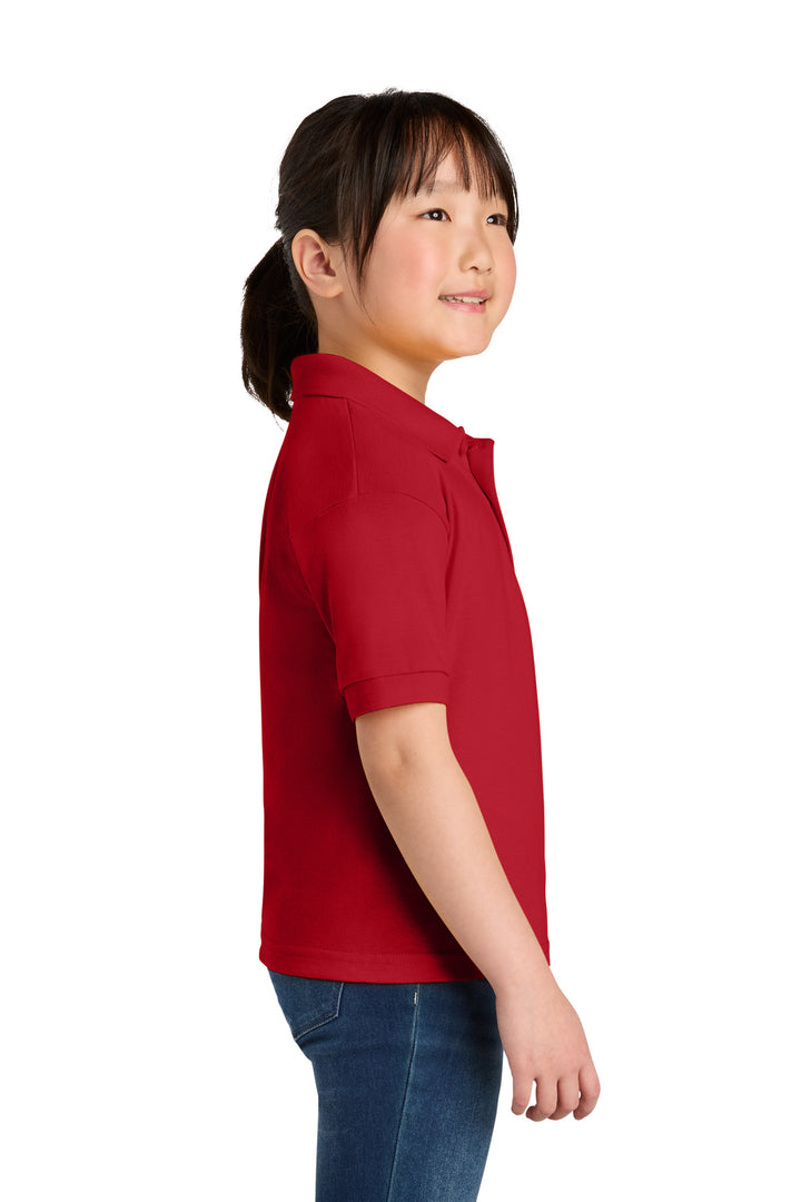 Red Gildan Youth DryBlend 6-Ounce Jersey Knit Sport Shirt. 8800B