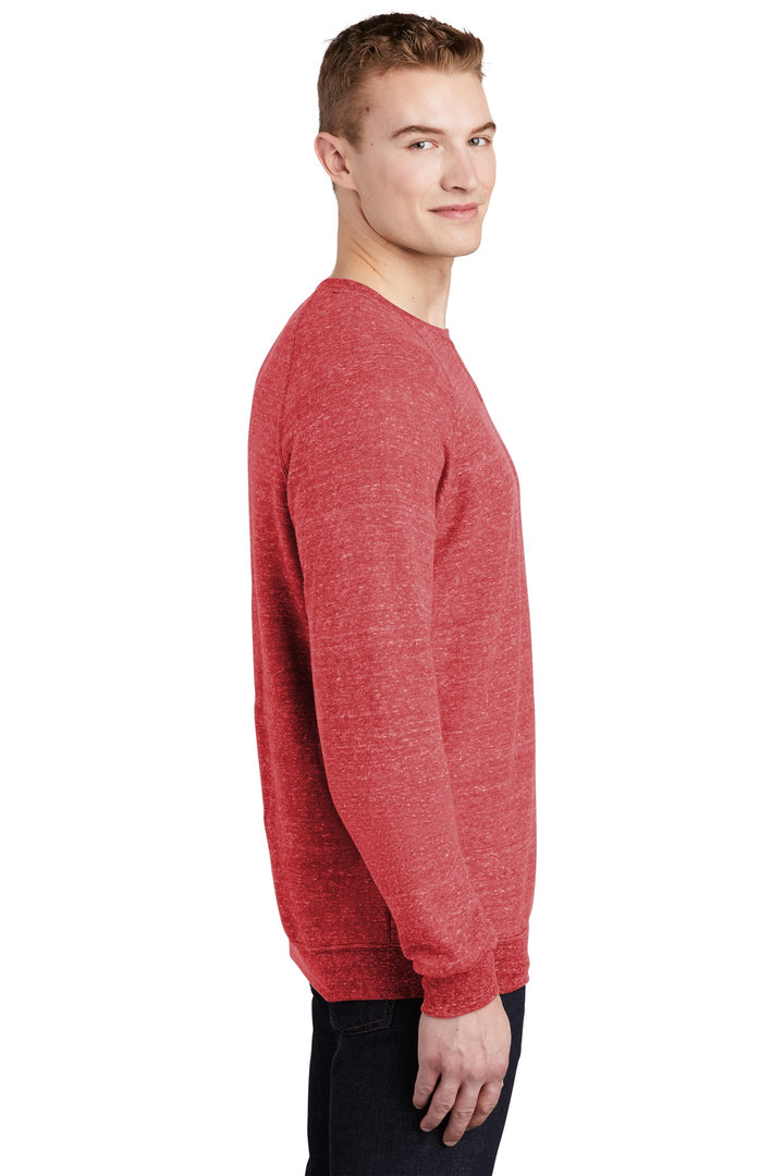Red Jerzees Snow Heather French Terry Raglan Crew 91M