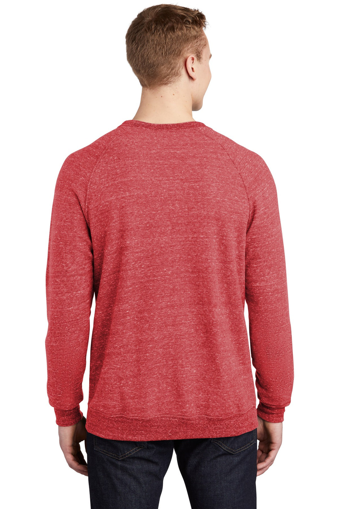 Red Jerzees Snow Heather French Terry Raglan Crew 91M
