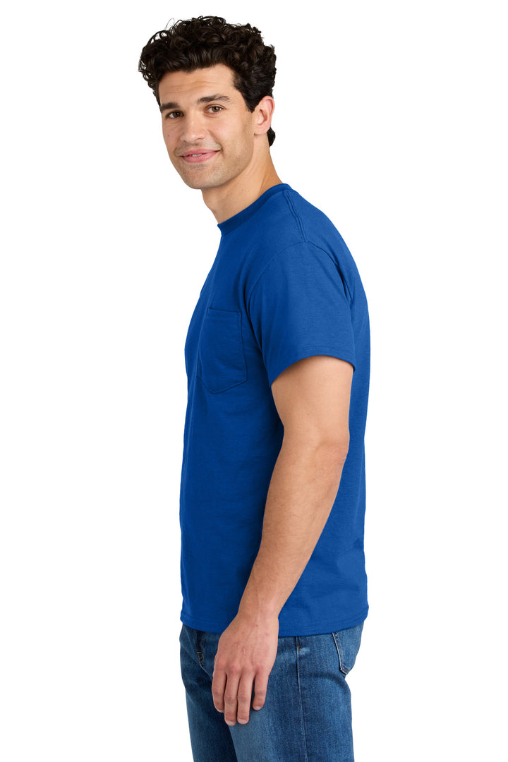 Royal Gildan - DryBlend 50 Cotton/50 Poly Pocket T-Shirt. 8300