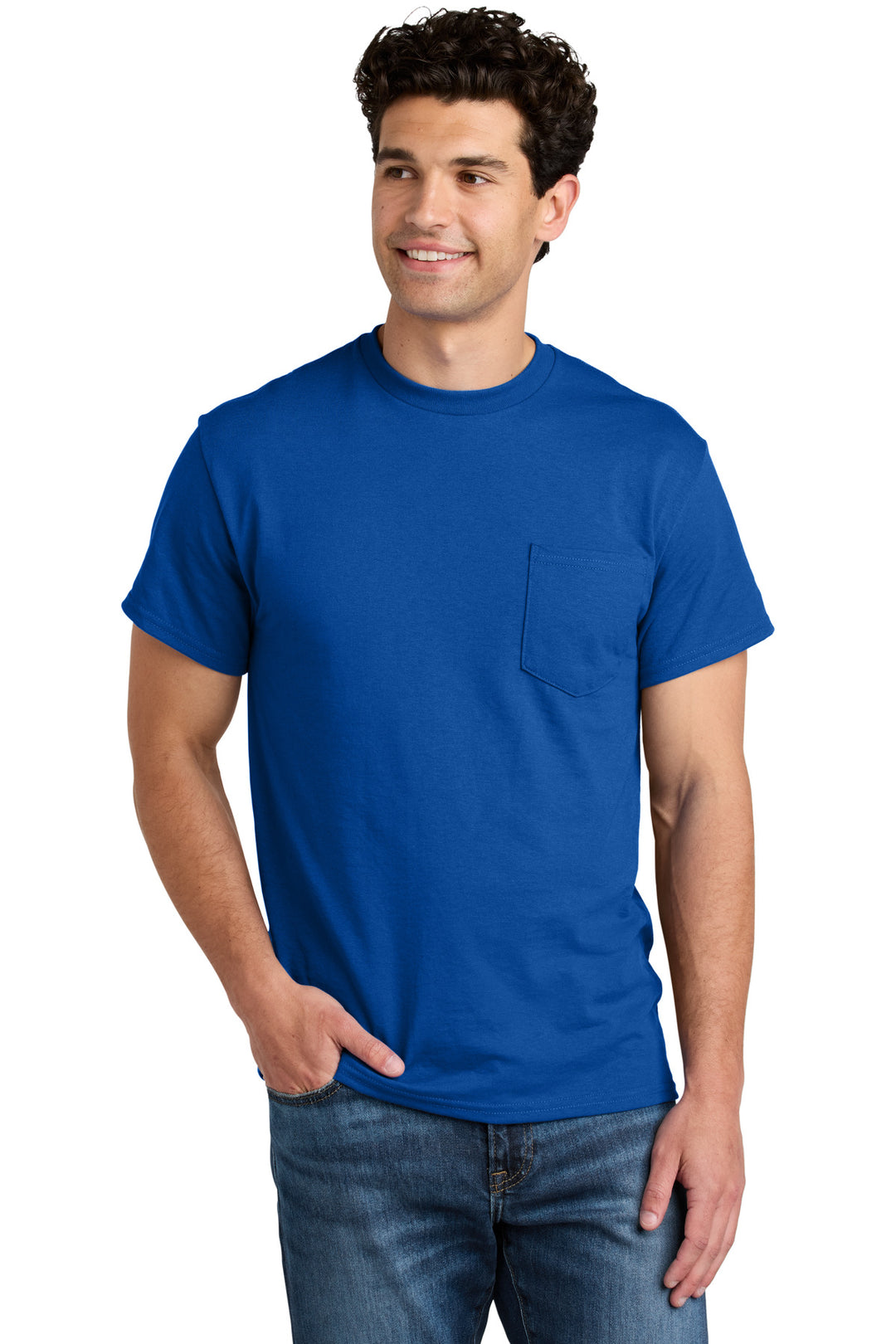 Royal Gildan - DryBlend 50 Cotton/50 Poly Pocket T-Shirt. 8300