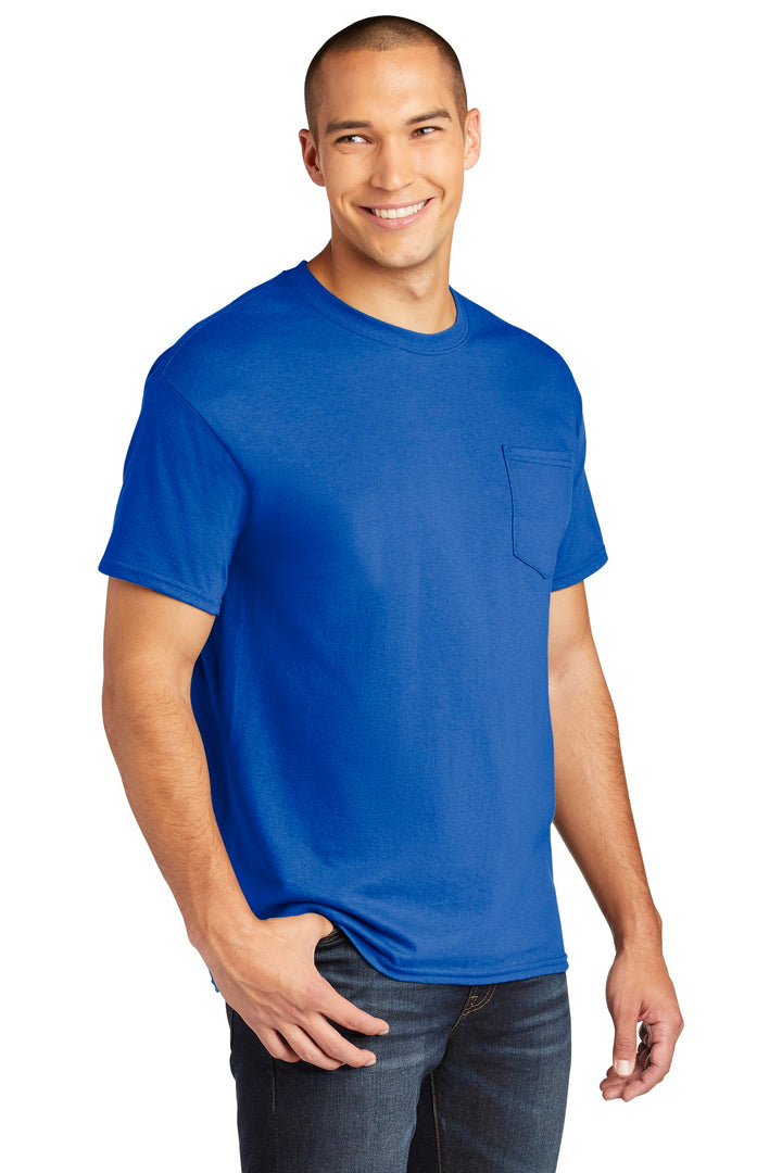 Royal Gildan Heavy Cotton 100% Cotton Pocket T-Shirt. 5300