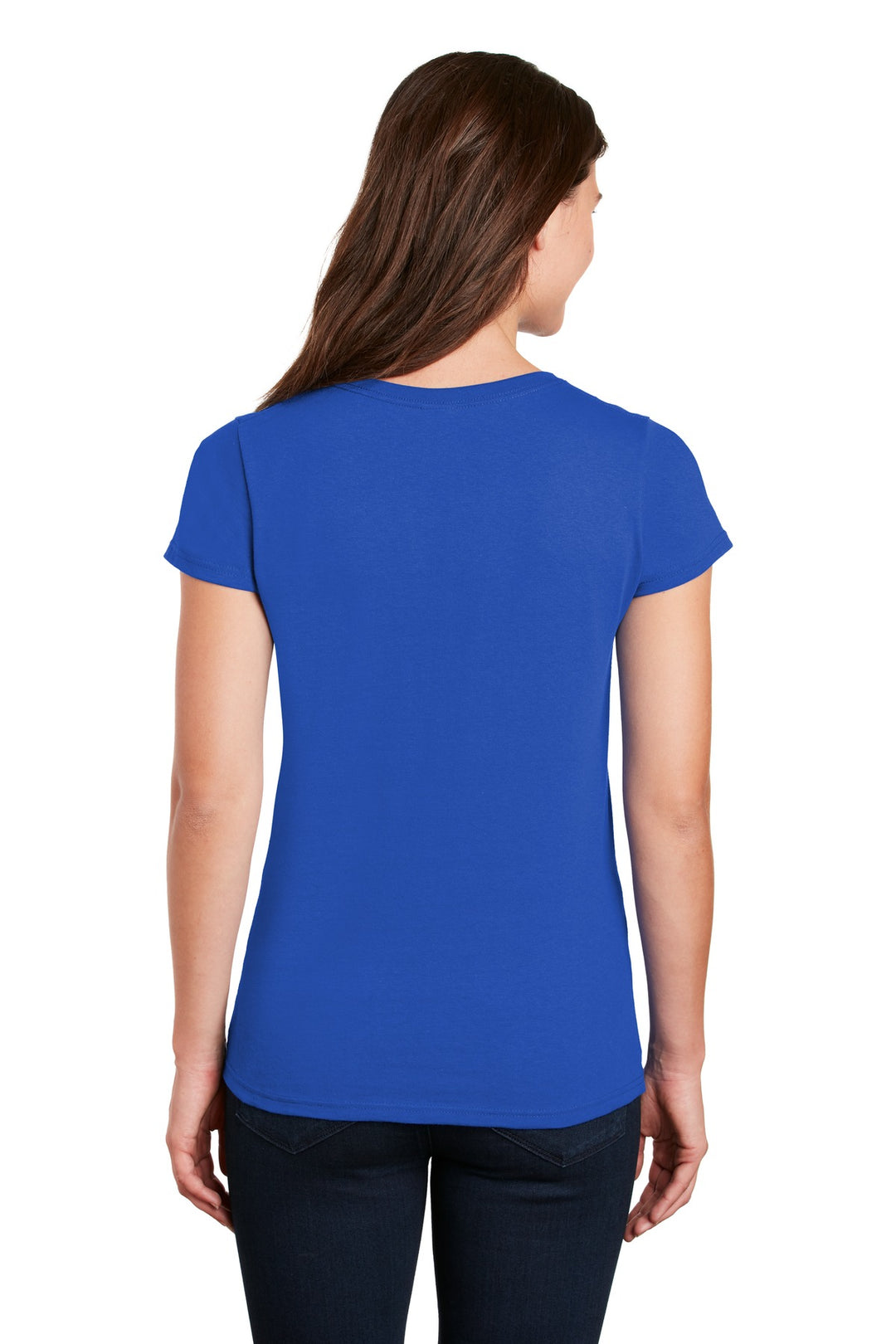 Royal Gildan Women's Heavy Cotton 100% Cotton V-Neck T-Shirt. 5V00L