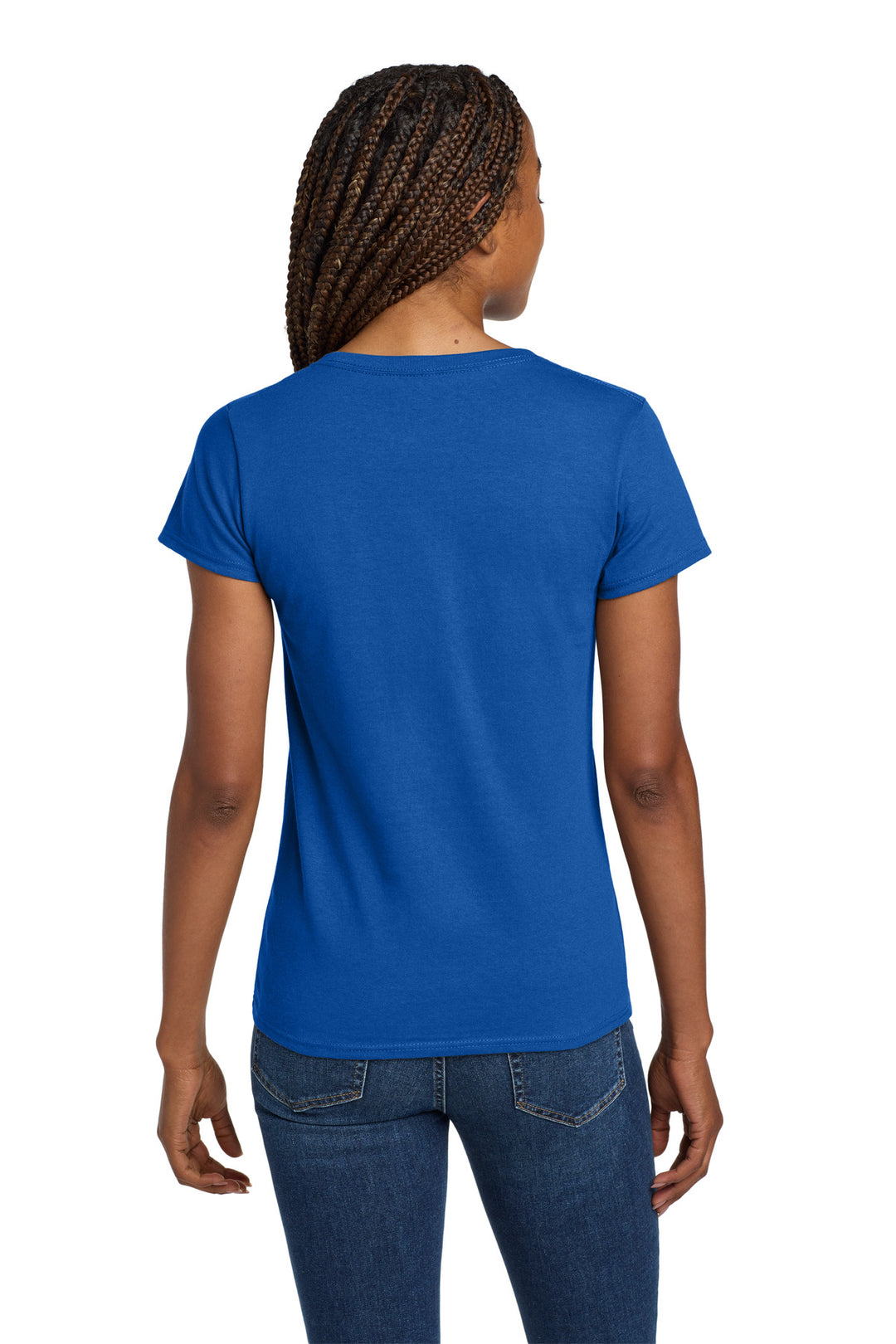 Royal Gildan Women's Heavy Cotton 100% Cotton V-Neck T-Shirt. 5V00L