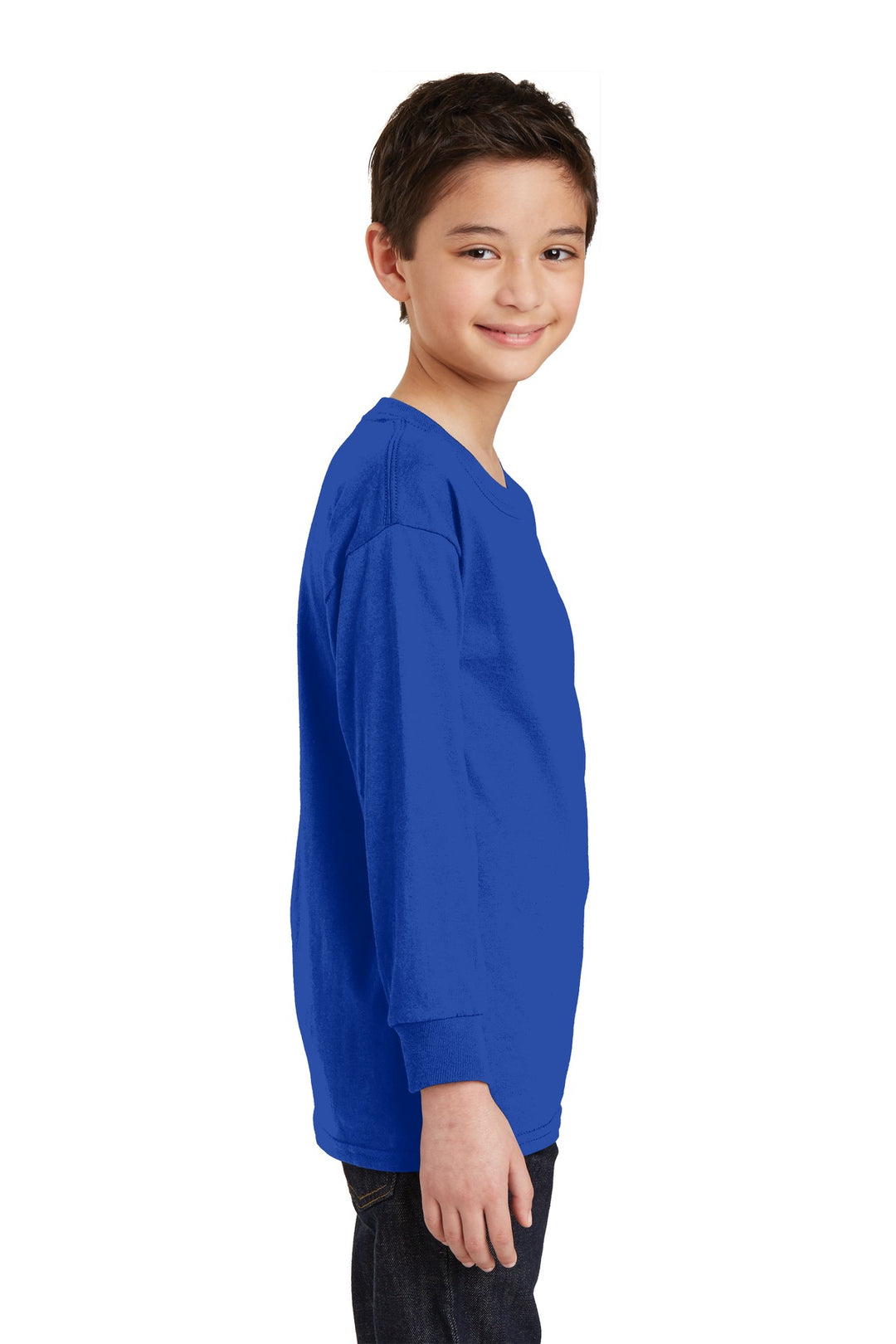 Royal Gildan Youth Heavy Cotton 100% Cotton Long Sleeve T-Shirt. 5400B