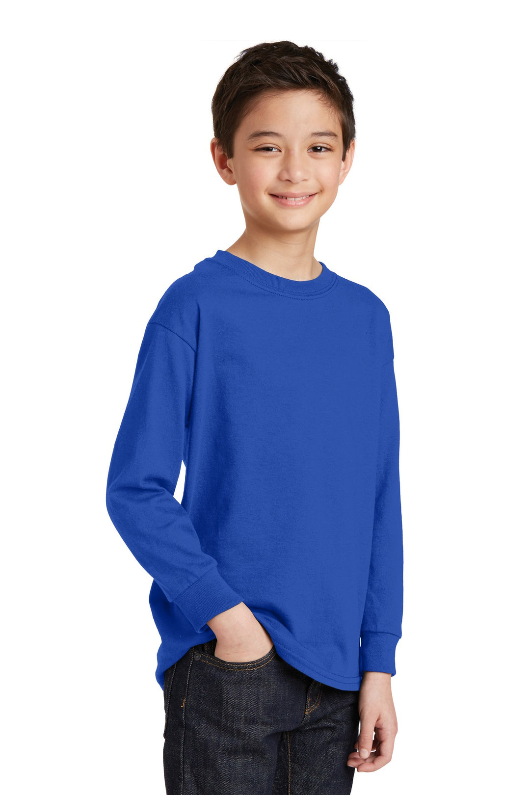 Royal Gildan Youth Heavy Cotton 100% Cotton Long Sleeve T-Shirt. 5400B