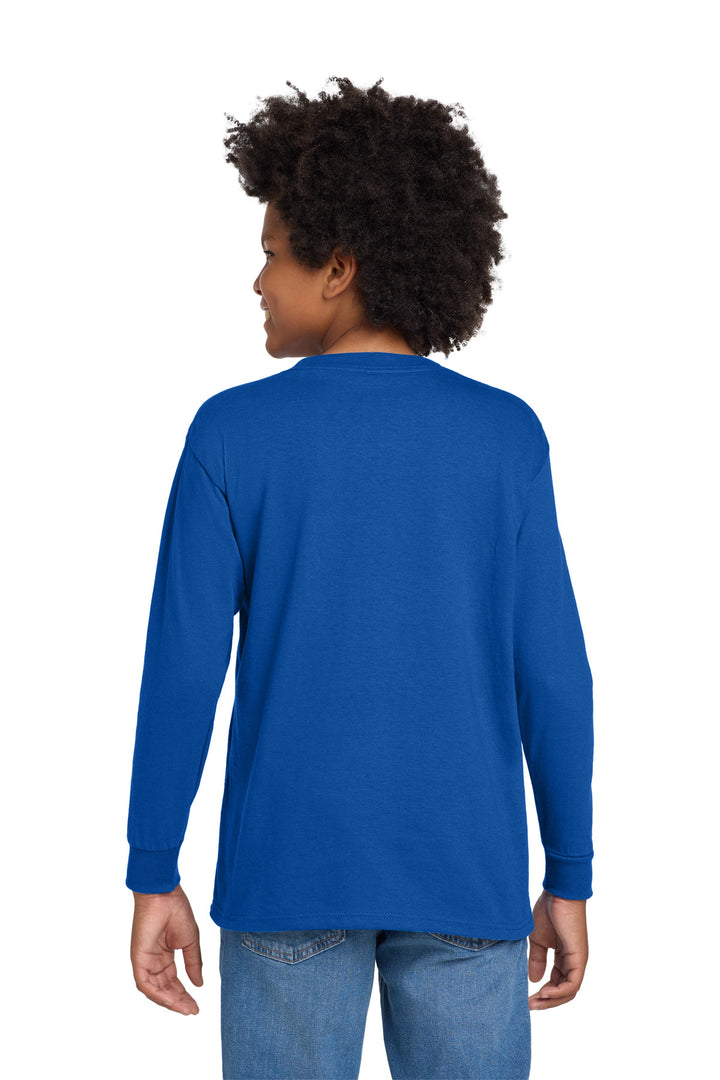 Royal Gildan Youth Heavy Cotton 100% Cotton Long Sleeve T-Shirt. 5400B