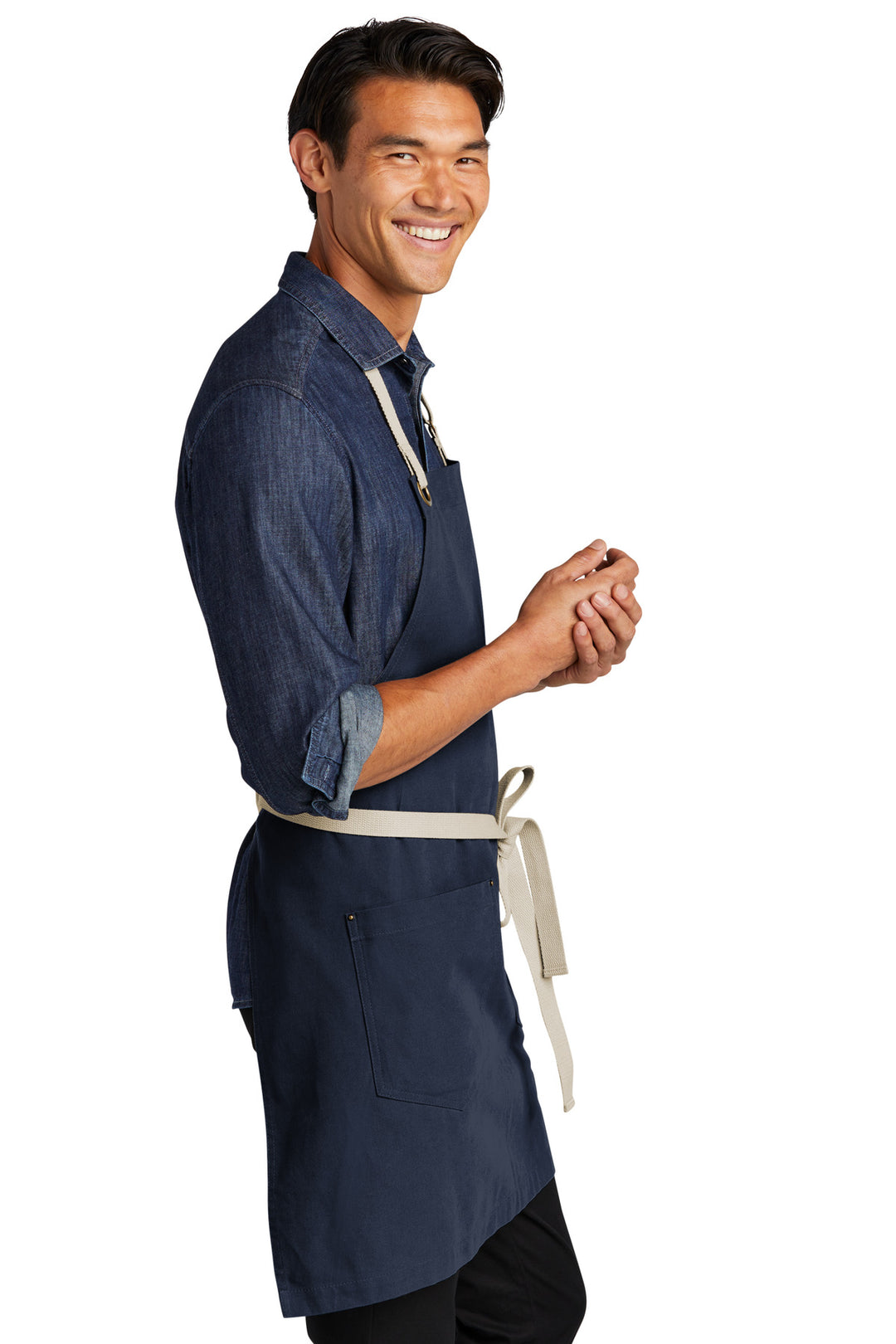RvBlNv/Stn Port Authority Canvas Full-Length Two-Pocket Apron A815