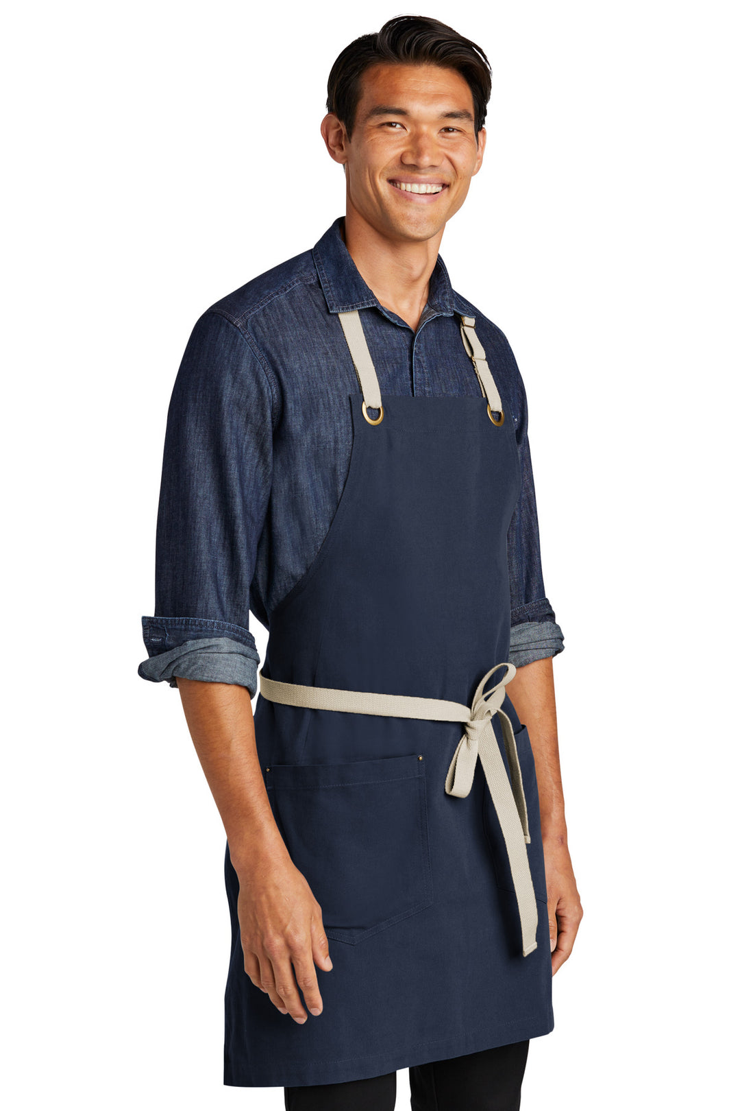 RvBlNv/Stn Port Authority Canvas Full-Length Two-Pocket Apron A815