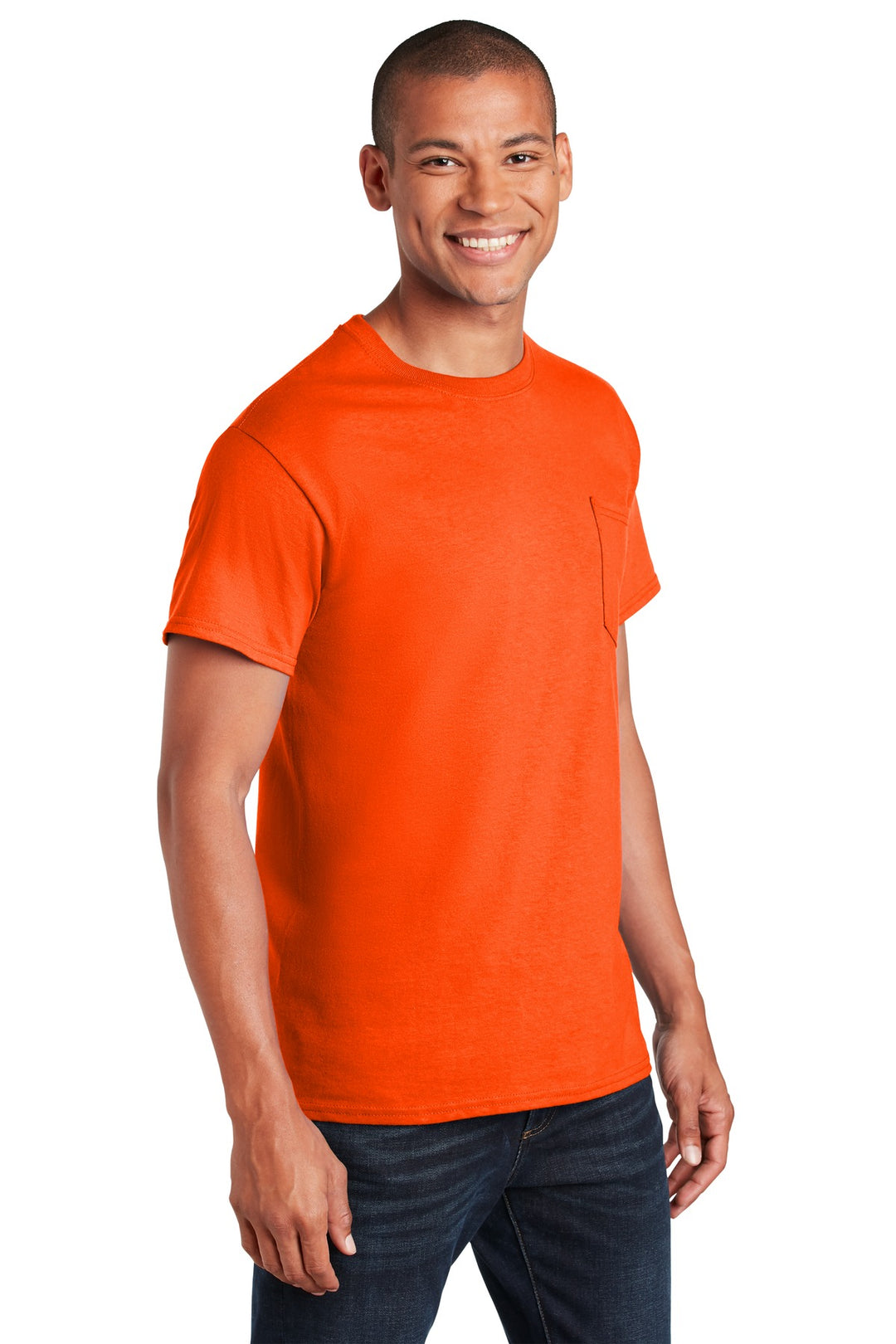 S Orange Gildan - Ultra Cotton 100% US Cotton T-Shirt with Pocket. 2300