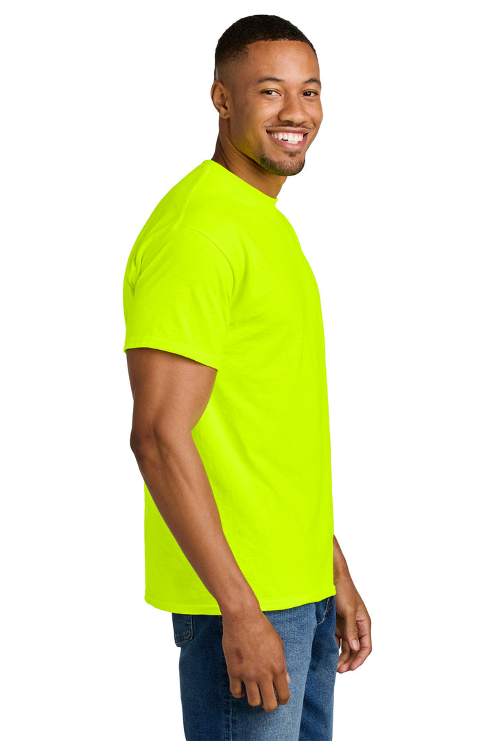 Safety Green Gildan DryBlend 50 Cotton/50 Poly T-Shirt. 8000