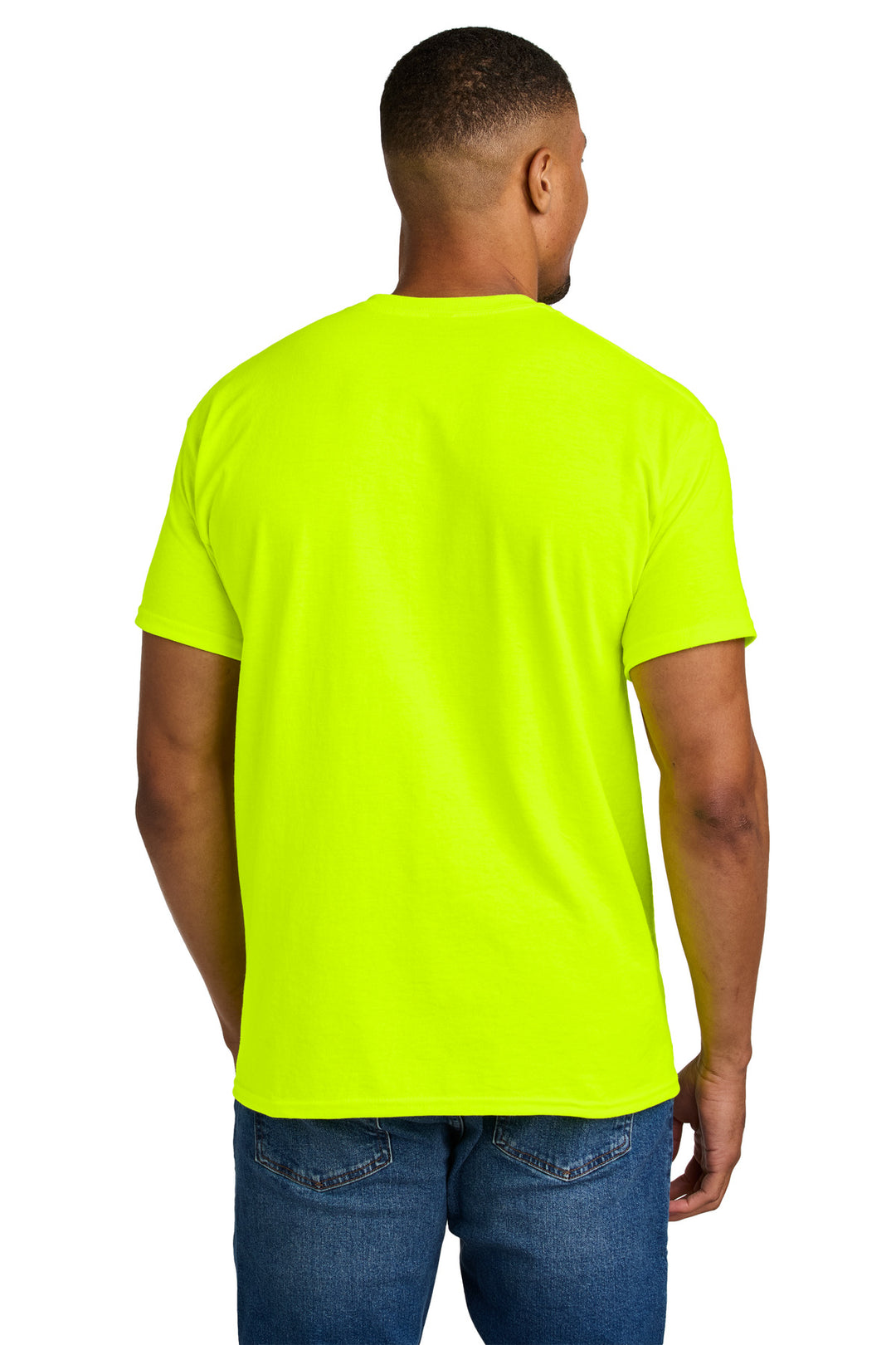 Safety Green Gildan DryBlend 50 Cotton/50 Poly T-Shirt. 8000