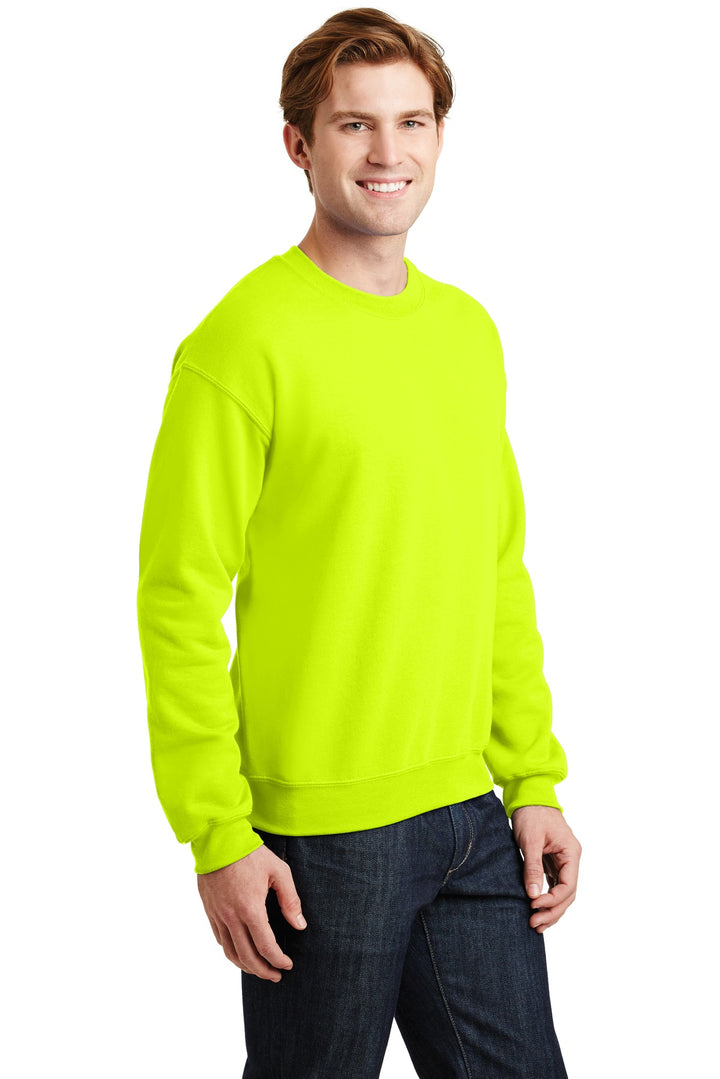Safety Green Gildan Heavy Blend Crewneck Sweatshirt. 18000