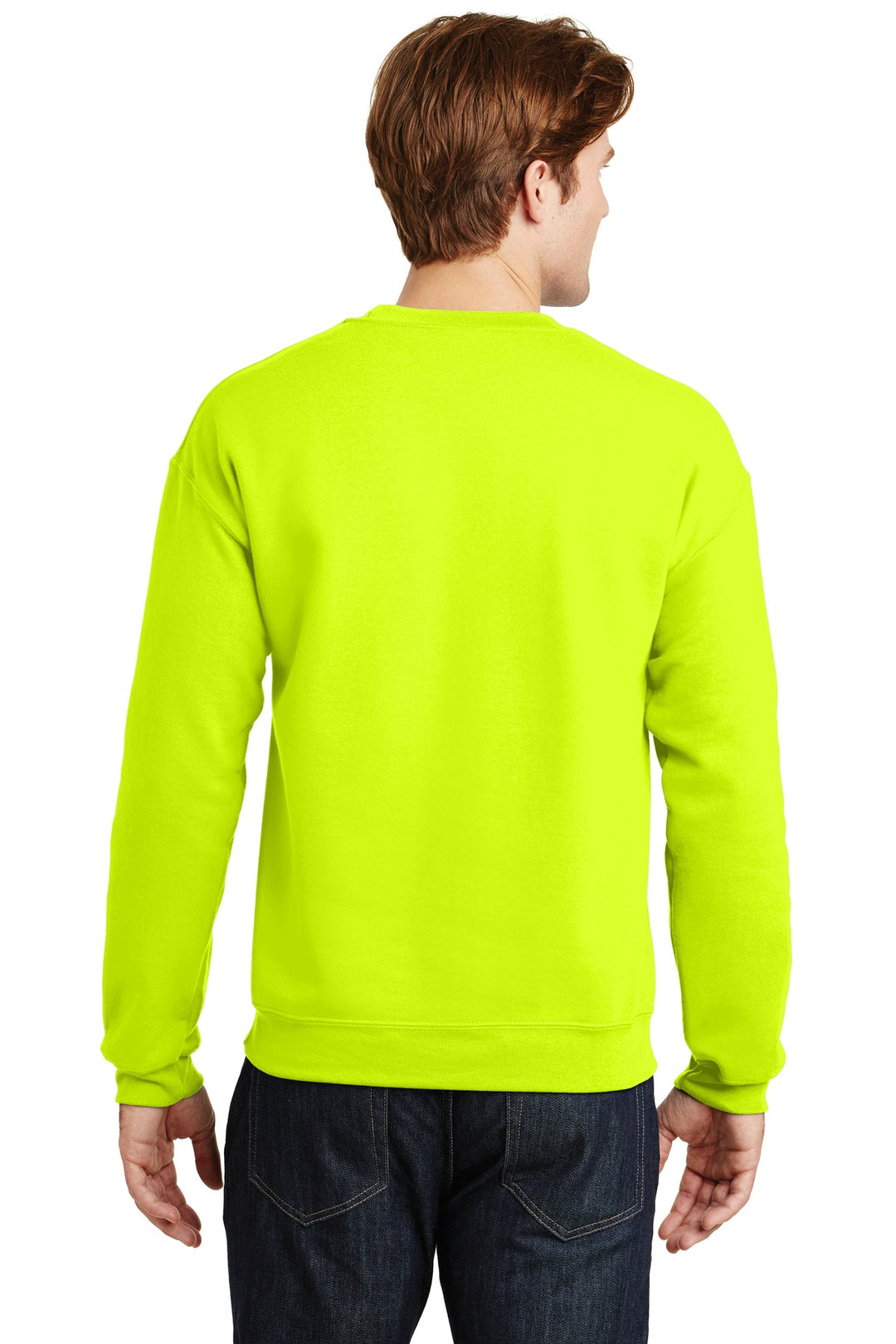 Safety Green Gildan Heavy Blend Crewneck Sweatshirt. 18000