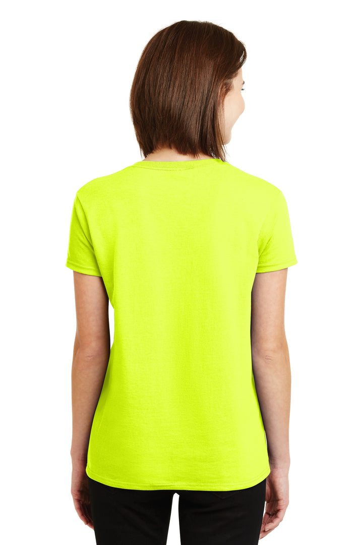 Safety Green Gildan Women's Ultra Cotton 100% US Cotton T-Shirt. 2000L
