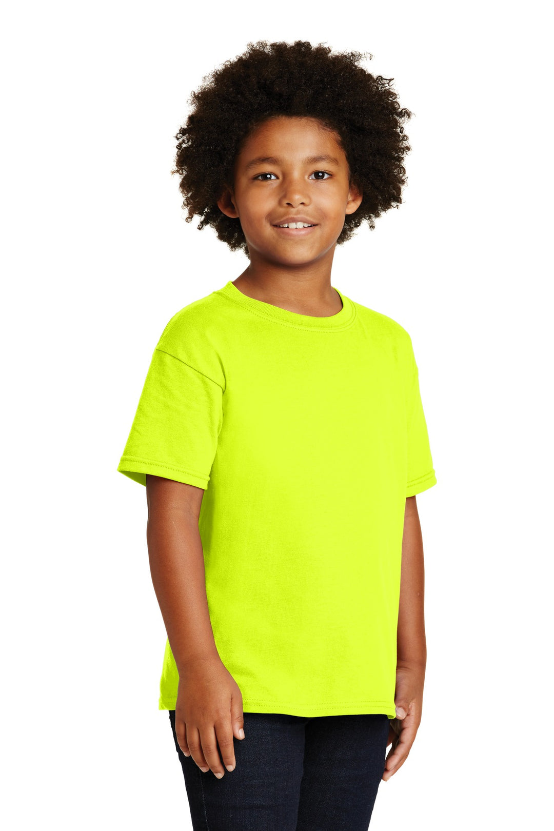 Safety Green Gildan - Youth Heavy Cotton 100% Cotton T-Shirt. 5000B