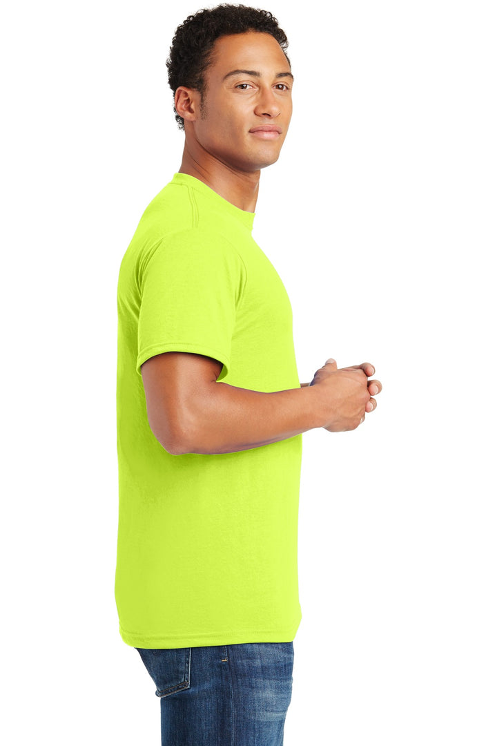 Safety Green Jerzees Dri-Power 100% Polyester T-Shirt. 21M