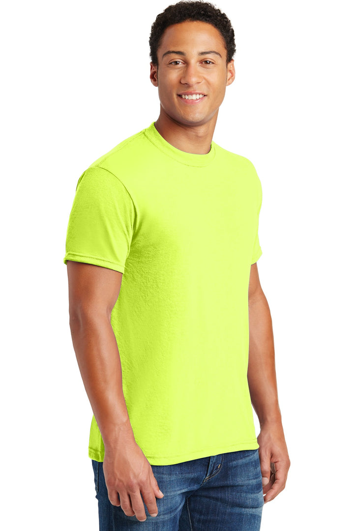 Safety Green Jerzees Dri-Power 100% Polyester T-Shirt. 21M