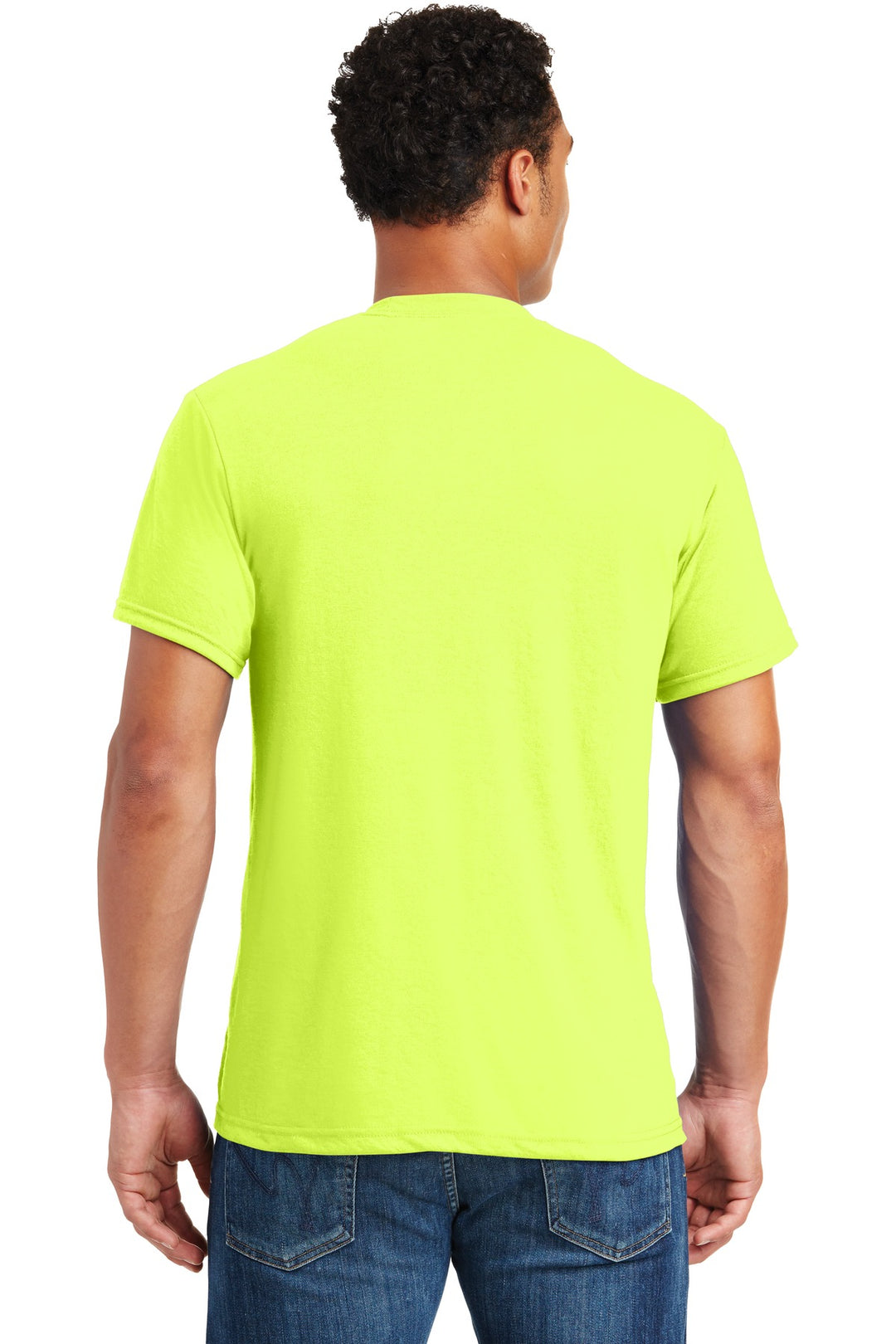Safety Green Jerzees Dri-Power 100% Polyester T-Shirt. 21M