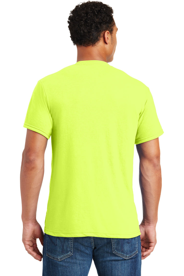 Safety Green Jerzees Dri-Power 100% Polyester T-Shirt. 21M
