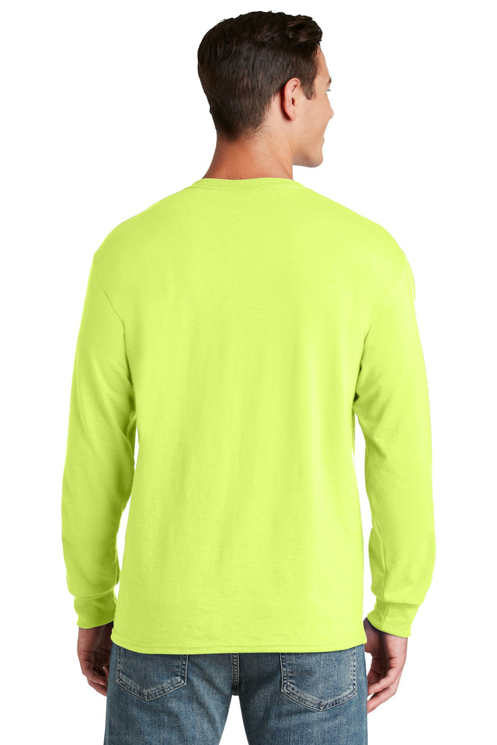 Safety Green Jerzees - Dri-Power 50/50 Cotton/Poly Long Sleeve T-Shirt. 29LS