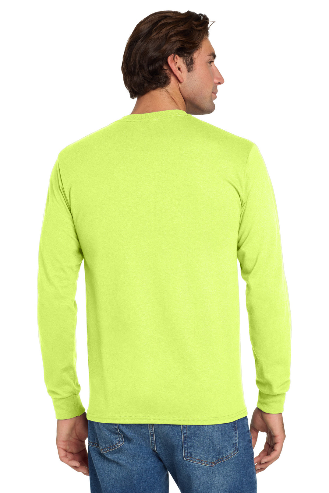 Safety Green Jerzees - Dri-Power 50/50 Cotton/Poly Long Sleeve T-Shirt. 29LS