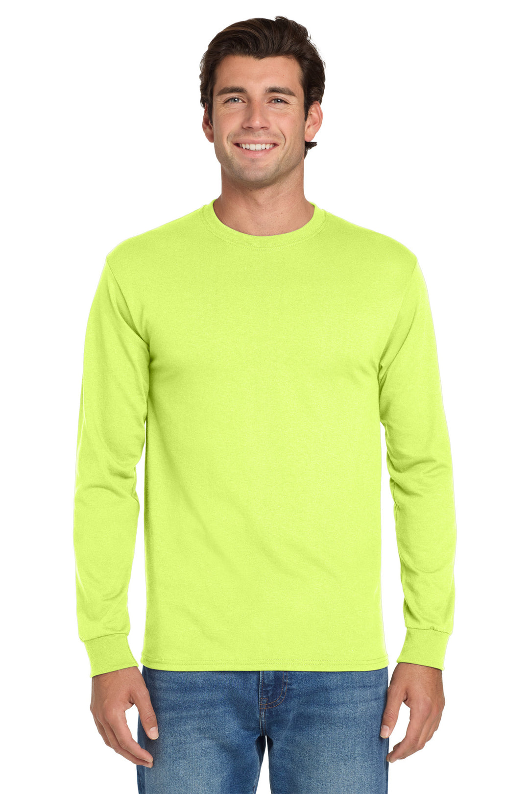 Safety Green Jerzees - Dri-Power 50/50 Cotton/Poly Long Sleeve T-Shirt. 29LS