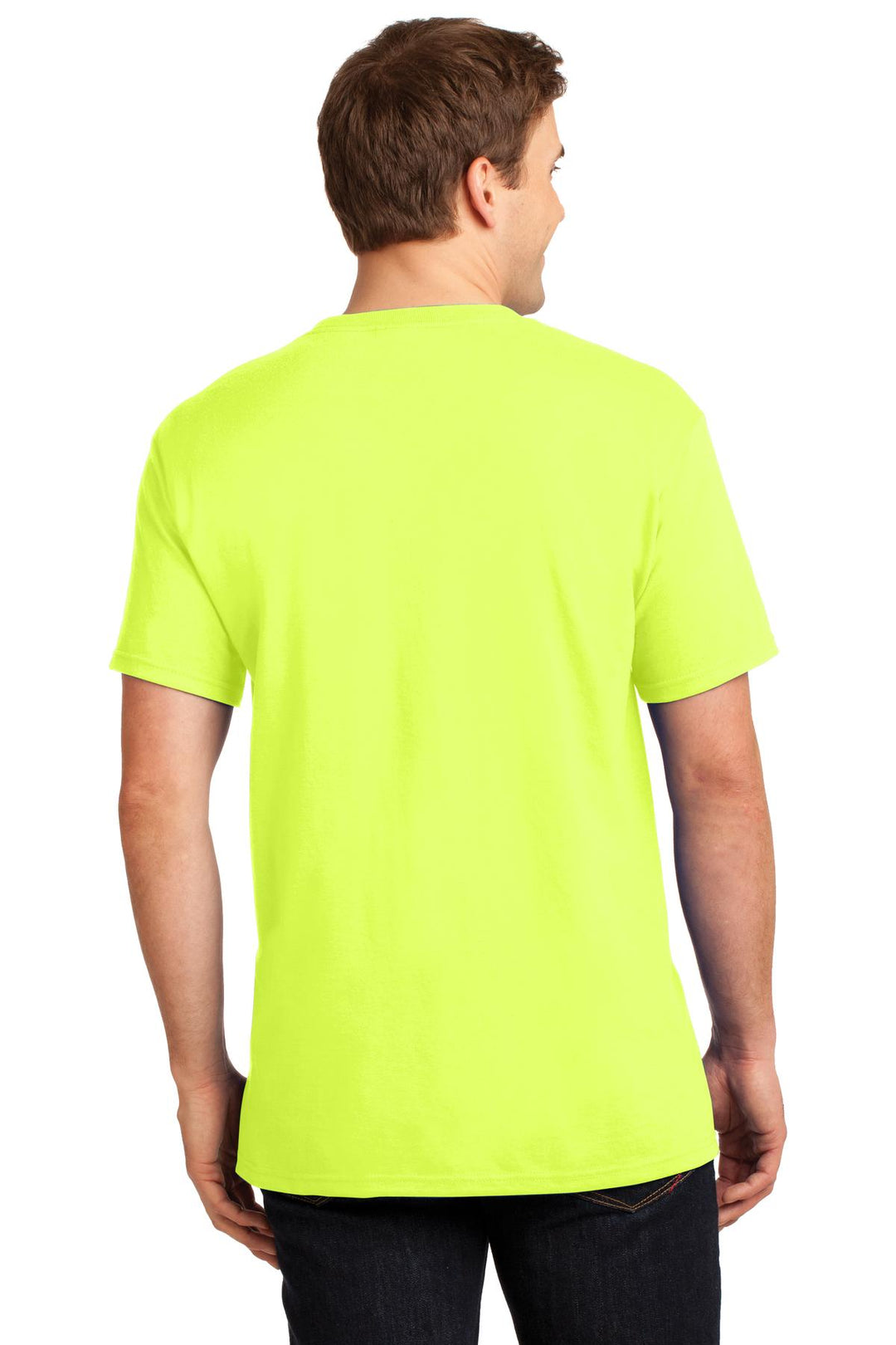 Safety Green Jerzees - Dri-Power 50/50 Cotton/Poly Pocket T-Shirt. 29MP