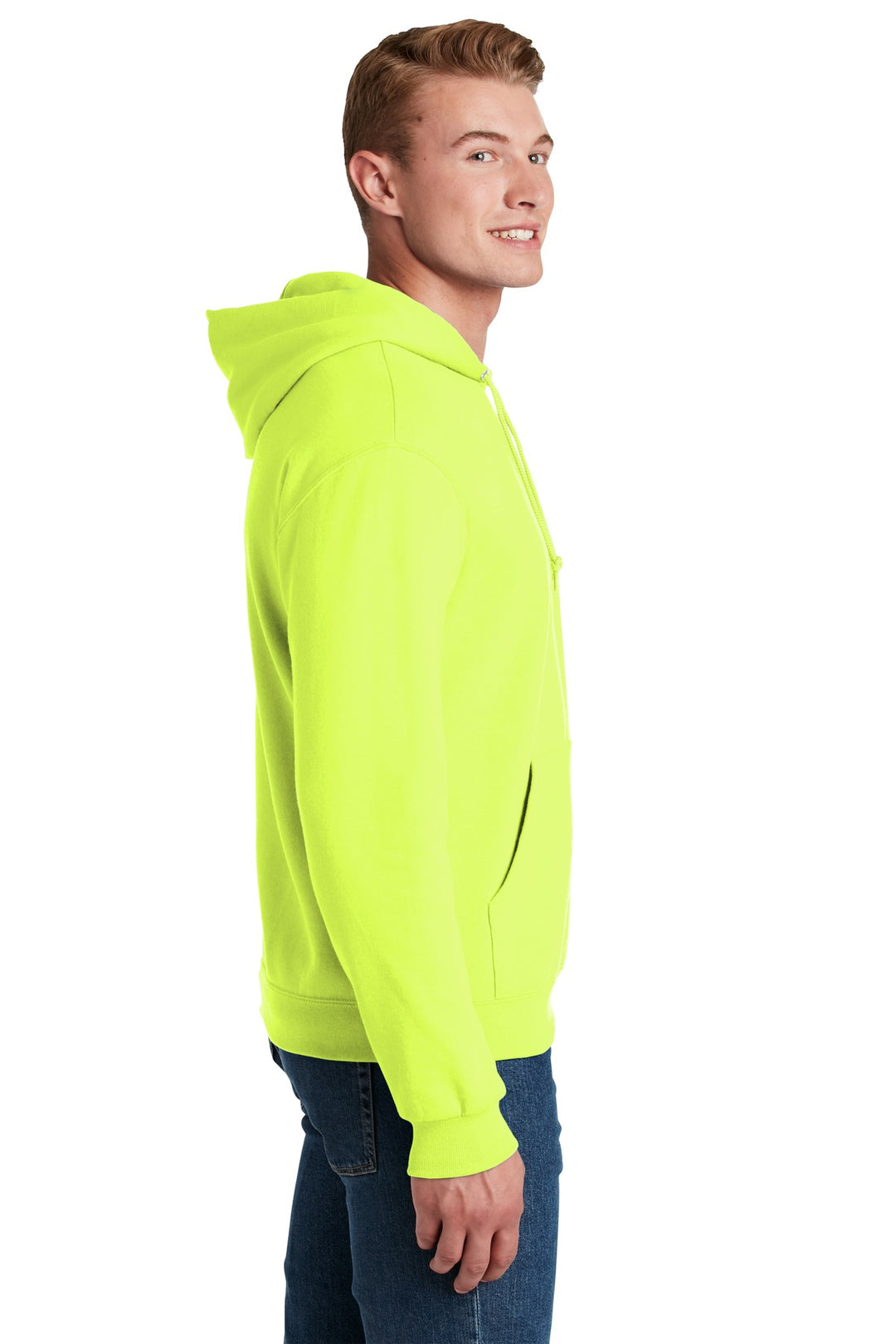 Safety Green Jerzees NuBlend Pullover Hooded Sweatshirt. 996M