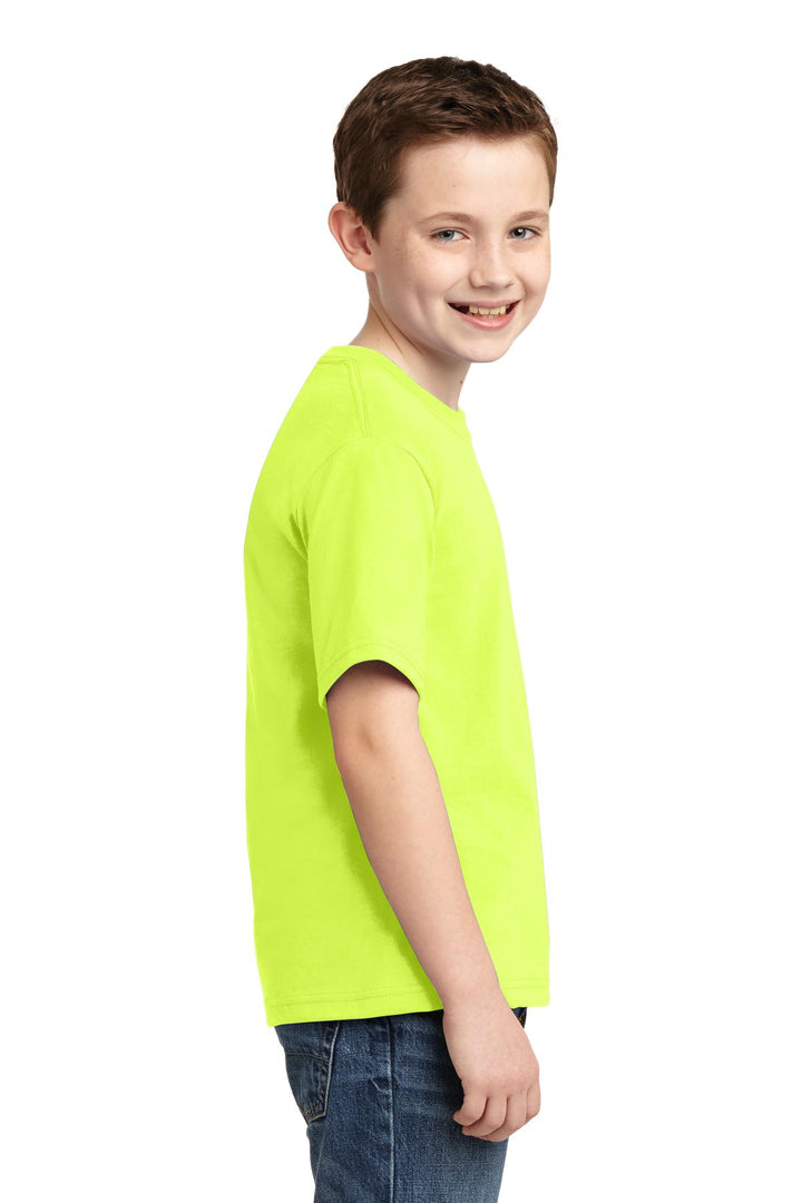 Safety Green Jerzees - Youth Dri-Power 50/50 Cotton/Poly T-Shirt. 29B