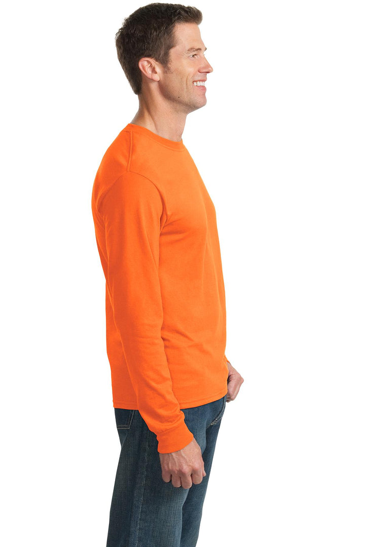 Safety Orange Jerzees - Dri-Power 50/50 Cotton/Poly Long Sleeve T-Shirt. 29LS