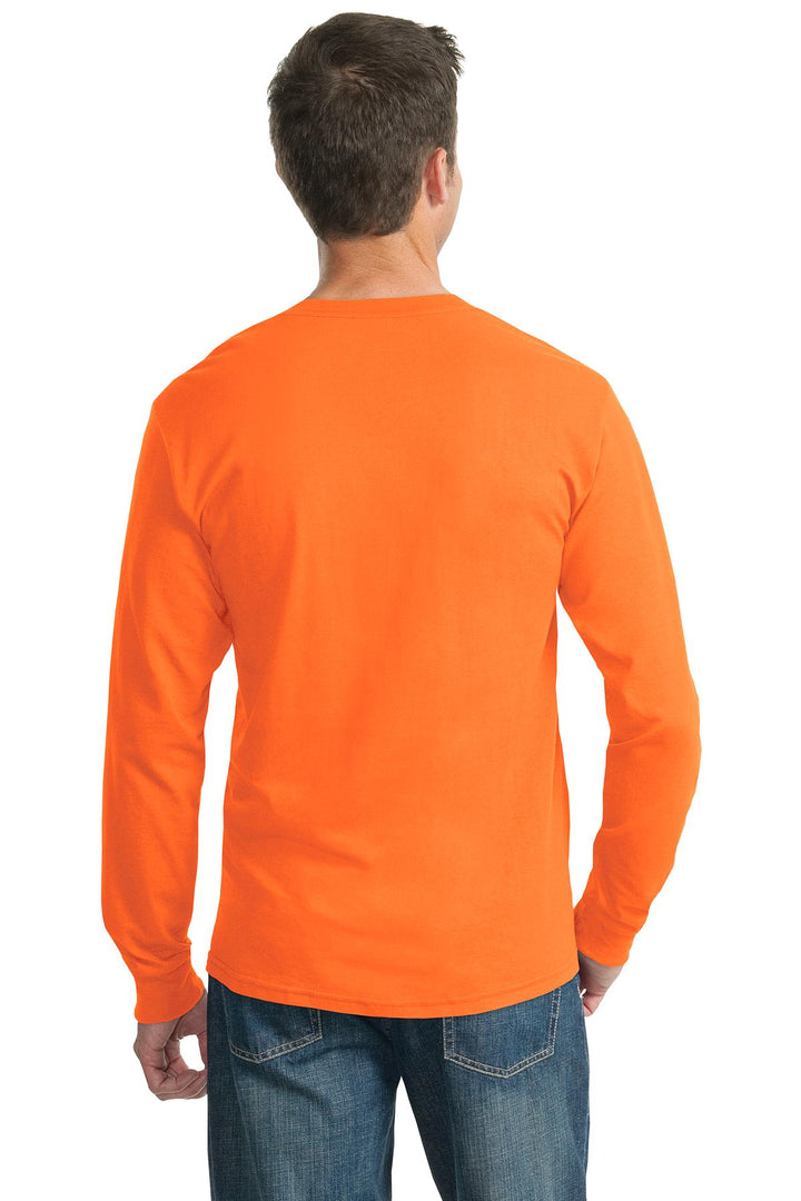 Safety Orange Jerzees - Dri-Power 50/50 Cotton/Poly Long Sleeve T-Shirt. 29LS