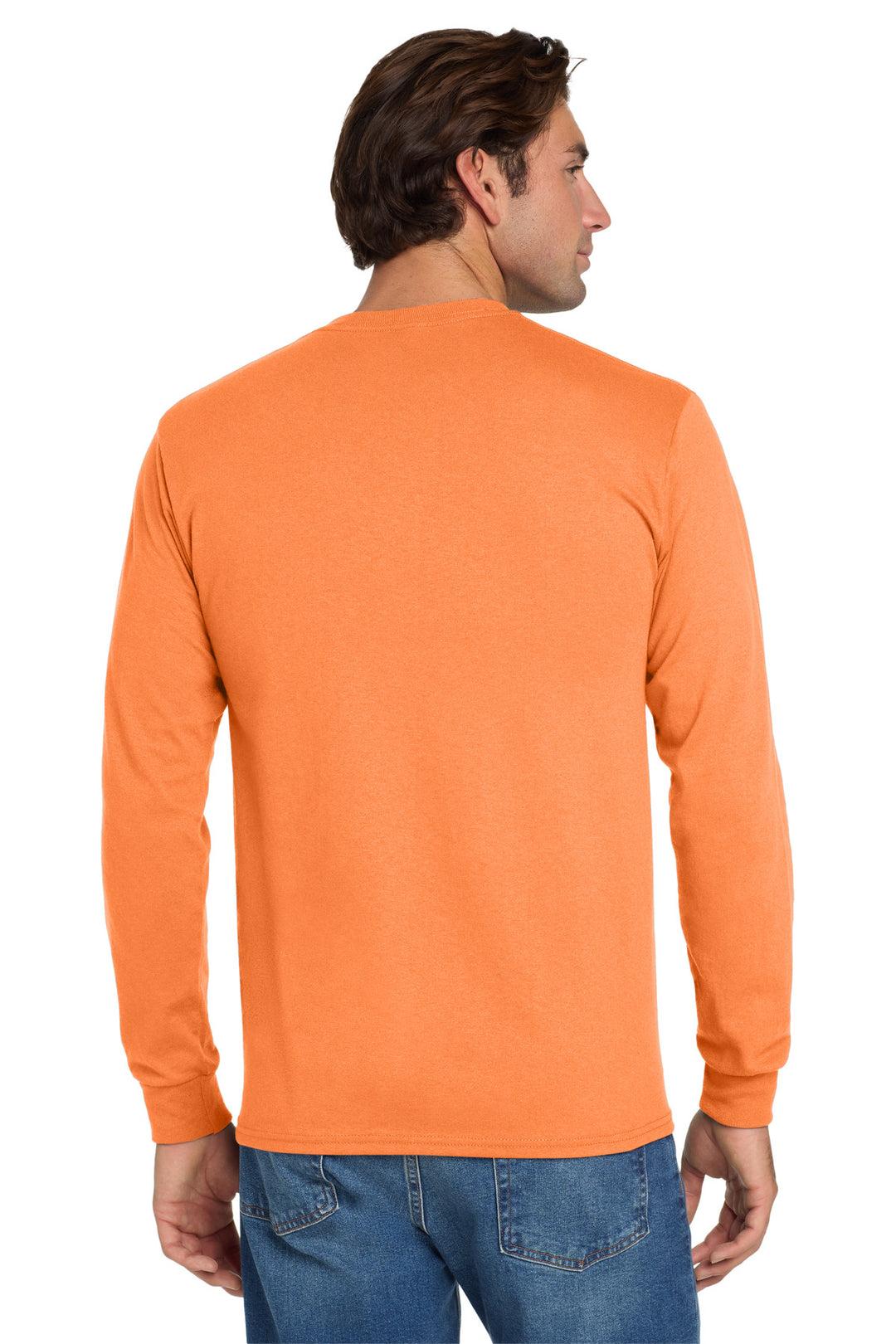 Safety Orange Jerzees - Dri-Power 50/50 Cotton/Poly Long Sleeve T-Shirt. 29LS