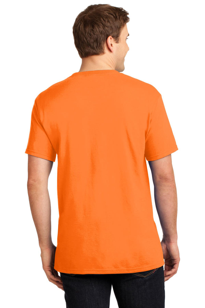 Safety Orange Jerzees - Dri-Power 50/50 Cotton/Poly Pocket T-Shirt. 29MP