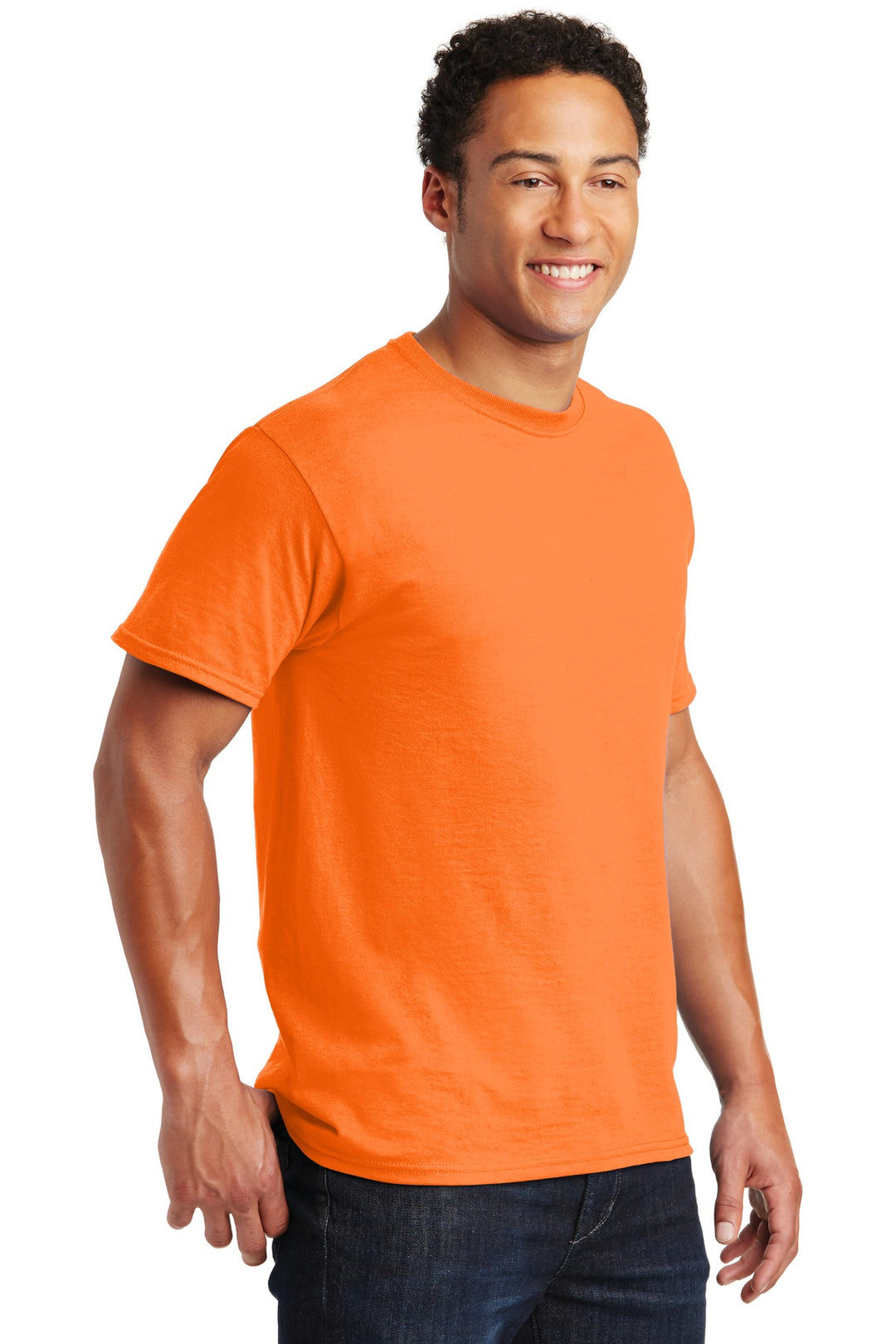 Safety Orange Jerzees - Dri-Power 50/50 Cotton/Poly T-Shirt. 29M