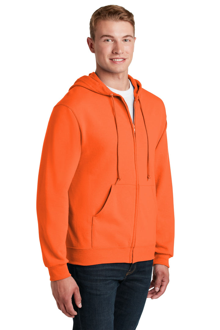 Safety Orange Jerzees - NuBlend Full-Zip Hooded Sweatshirt. 993M