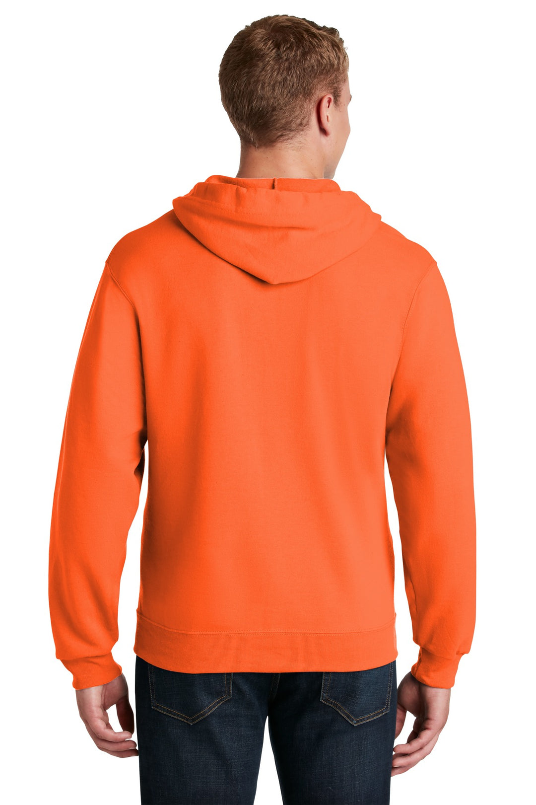 Safety Orange Jerzees - NuBlend Full-Zip Hooded Sweatshirt. 993M