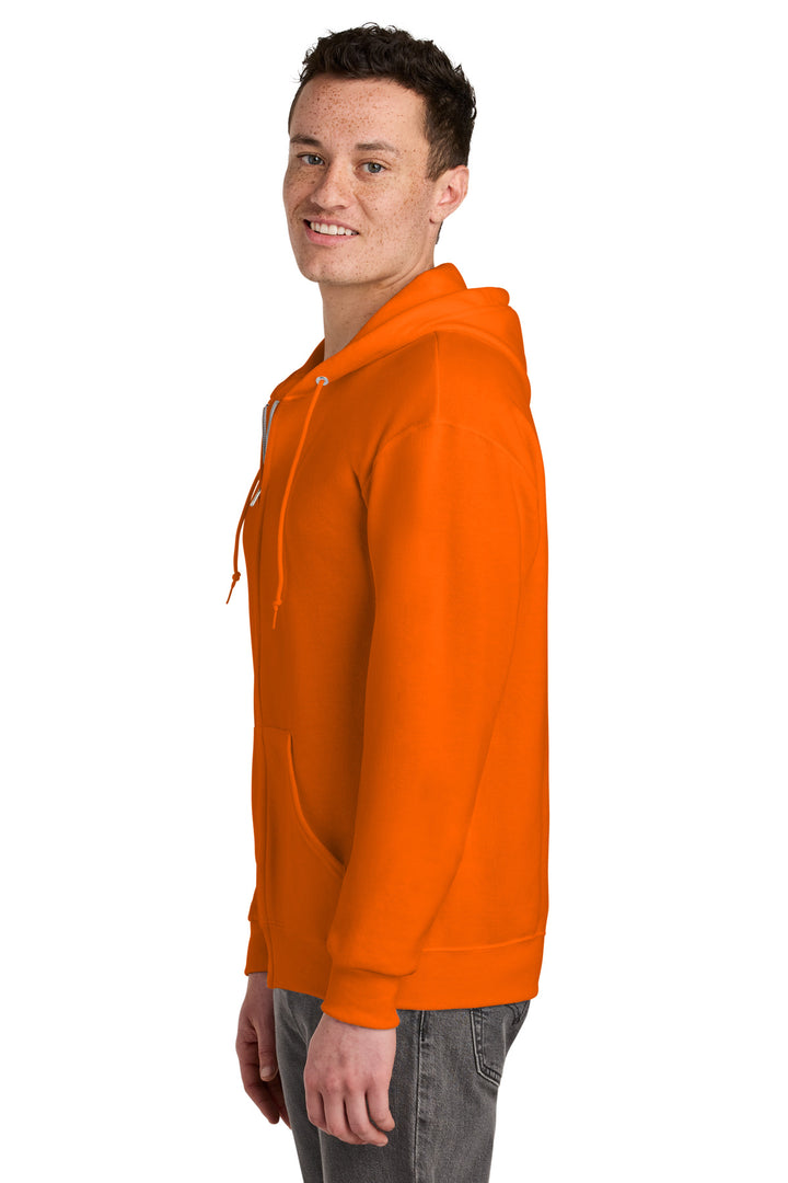 Safety Orange Jerzees - NuBlend Full-Zip Hooded Sweatshirt. 993M